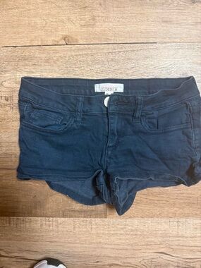2.1 Denim Dark Blue Low-Rise Jean Shorts